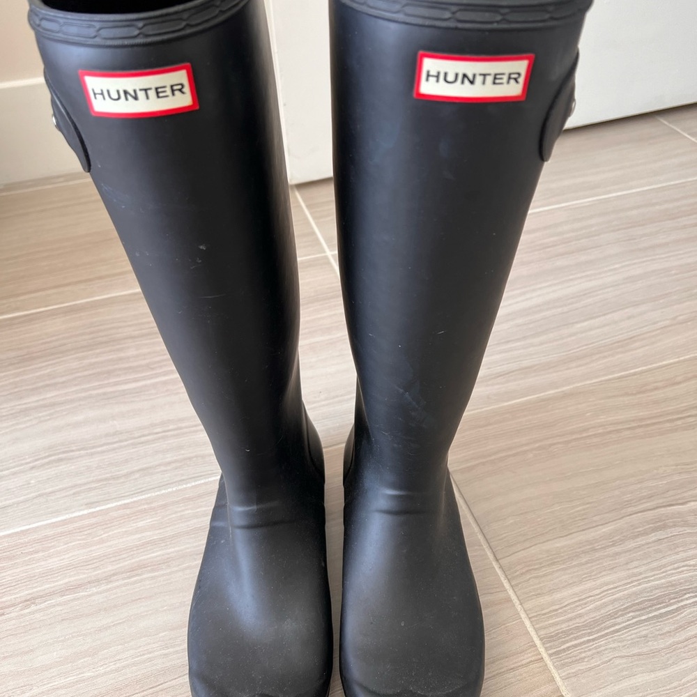 Tall Hunter Black Rain Boots